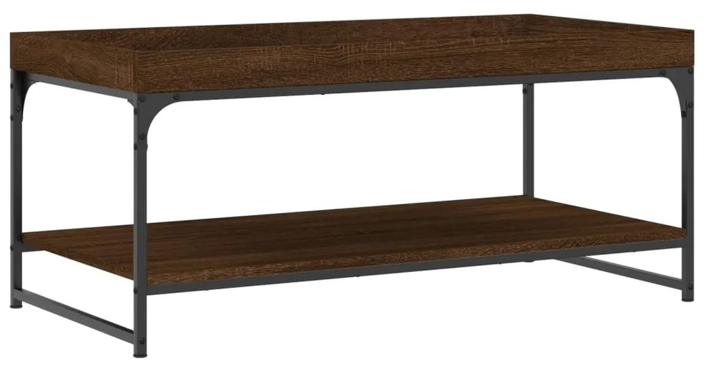 Tavolino Salotto Rovere Marrone 100x49x45 cm Legno Multistrato