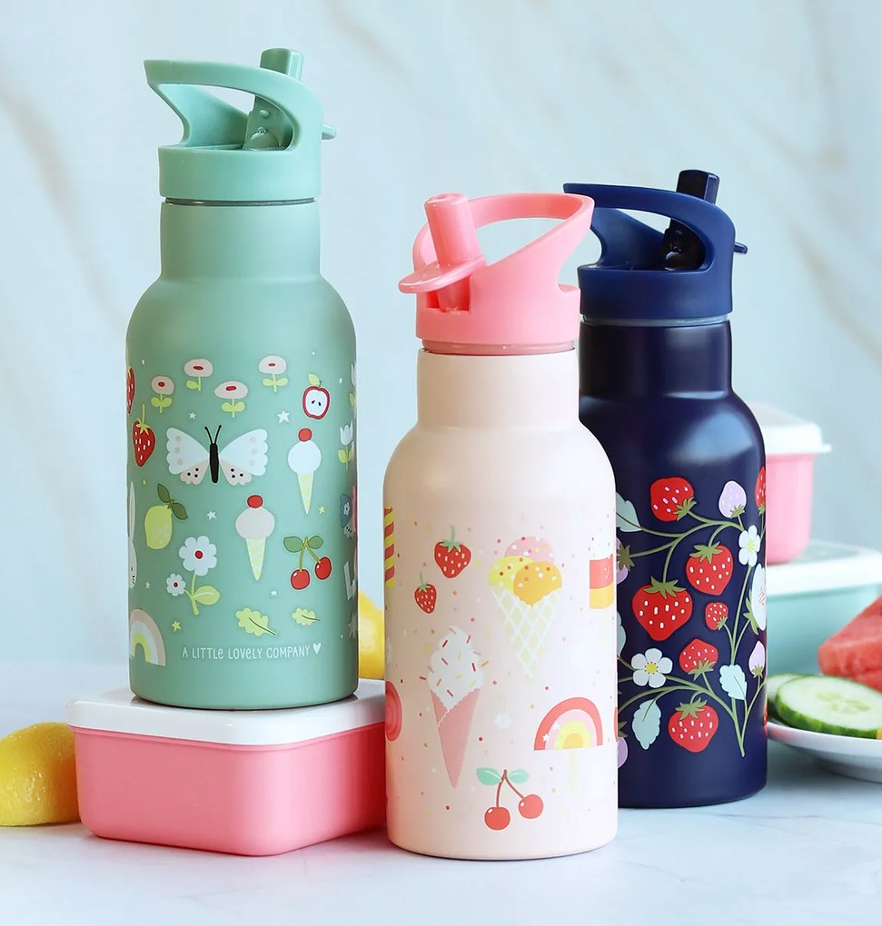 A Little Lovely Company - borraccia in acciaio inox, 350 ml - allegria