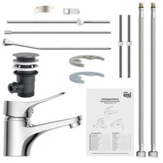 Eisl NI075VECR - Miscelatore per lavabo + piletta con troppopieno VERONA, cromo lucido