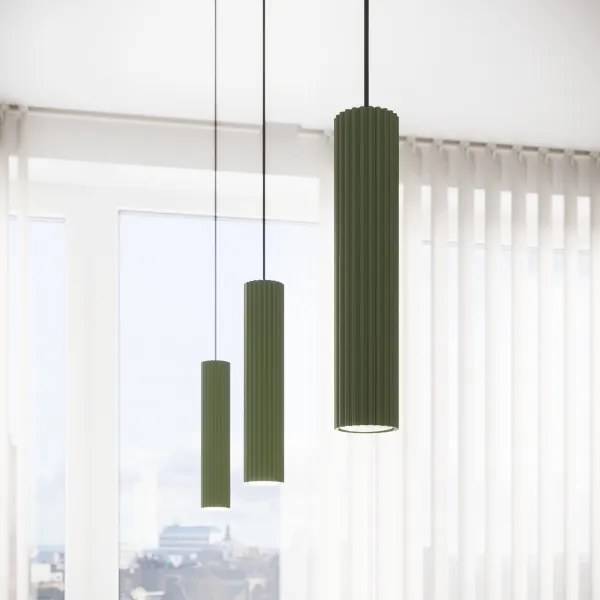 Sollux SL.1611 - Lampadario a sospensione con filo KARBON 1xGU10/10W/230V verde