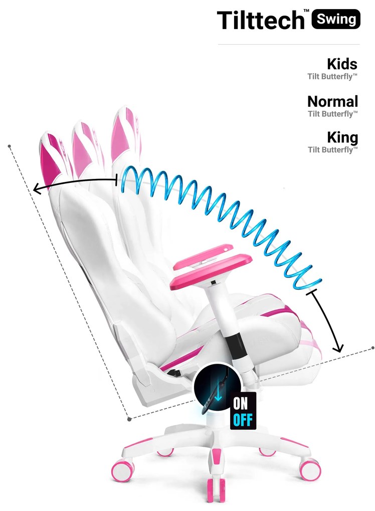 Sedia da gaming Diablo X-Ray Normal Size: Bianco Rosa