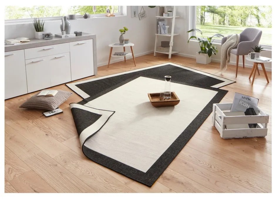 Tappeto da esterno nero e crema , 120 x 170 cm Panama - NORTHRUGS