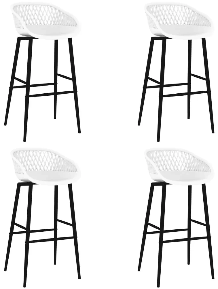 Sgabelli da bar 4 pz bianchi