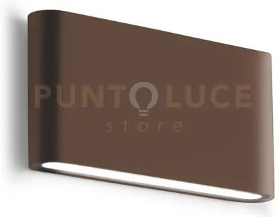 Ges882c- applique ruggine a led 3000k 550lm 2x6w biemissione  ip54 ...