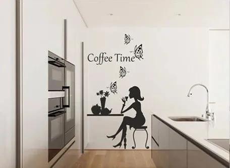 Adesivo murale per la cucina Tempo per la tua tazza di caffè 100 x 200 cm