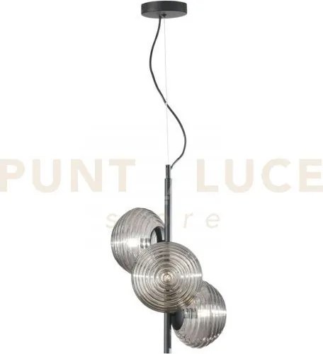 Lampadario a sospensione ripple nera 3 luci attacco e27 32,5x32,5x1...