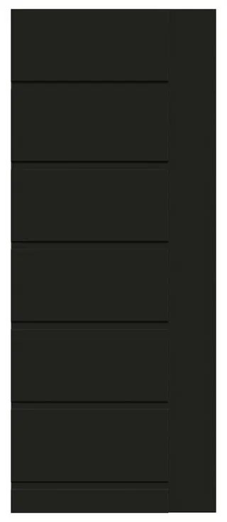 Pannello per porta d'ingresso P076 pellicolato pvc nero L 92  x H 210.5 cm, Sp 6 mm apertura sinistra