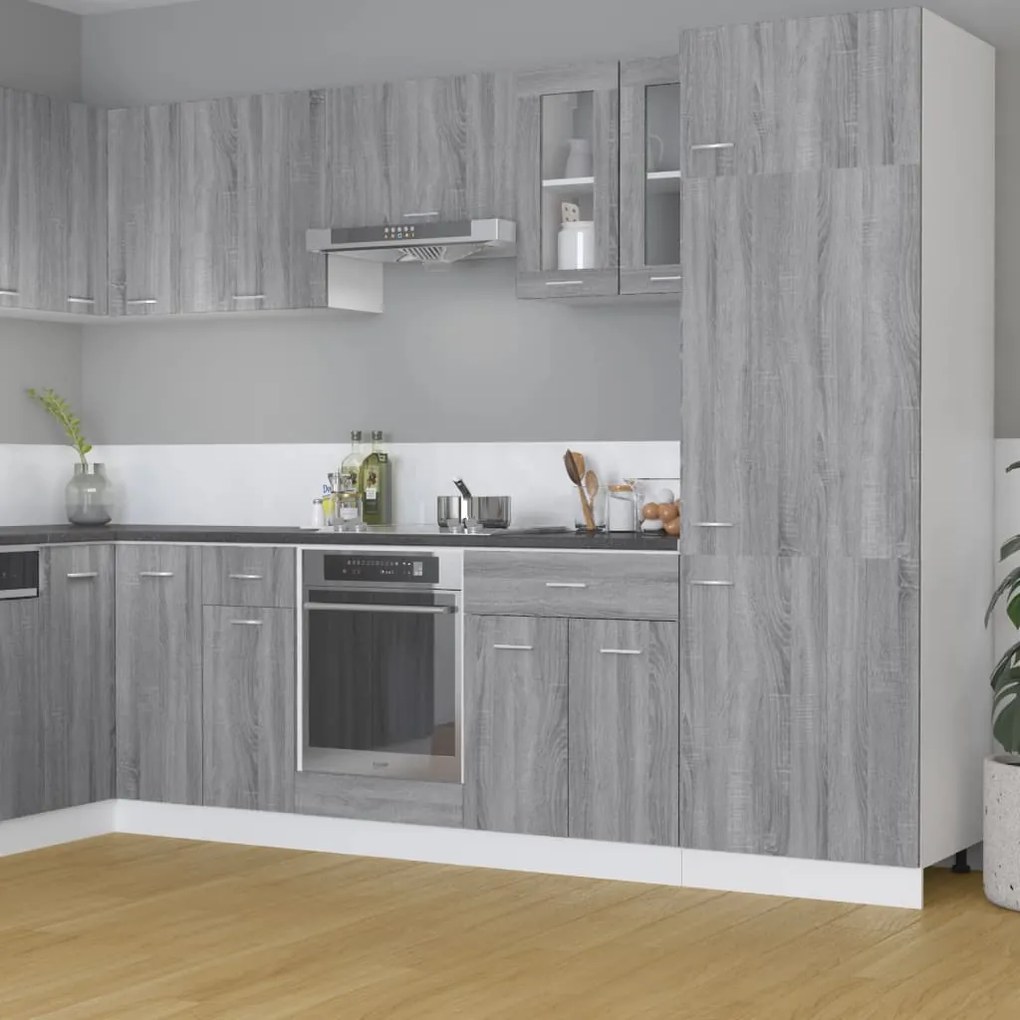 Pensile İn Vetro Grigio Sonoma 60x31x60 Cm Legno Multistrato /