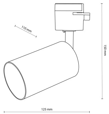 Faretto per sistema a binario TRACER 1xGU10/10W/230V nero