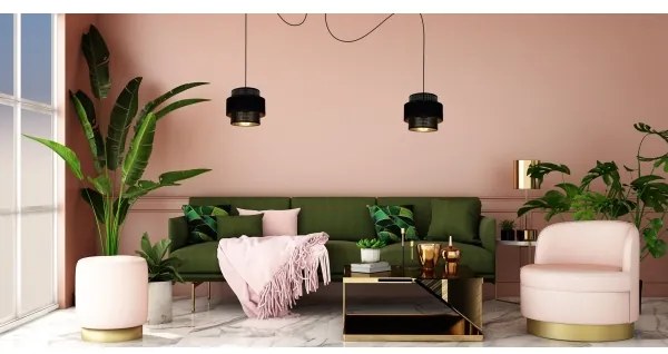 Lampadario a sospensione con filo NESS 2xE27/60W/230V ragno nero