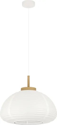 Eglo 44065 - Lampadario a sospensione su cavo SUMMERHILL 1xE27/40W/230V Ø 55 cm bianco/beige
