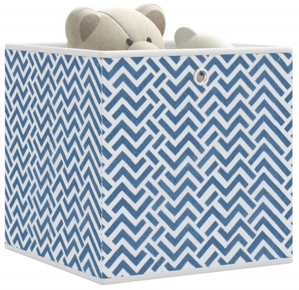 Scatole Portaoggetti 4 Pz Blu 32x32x32 Cm Tessuto Non Tessuto /