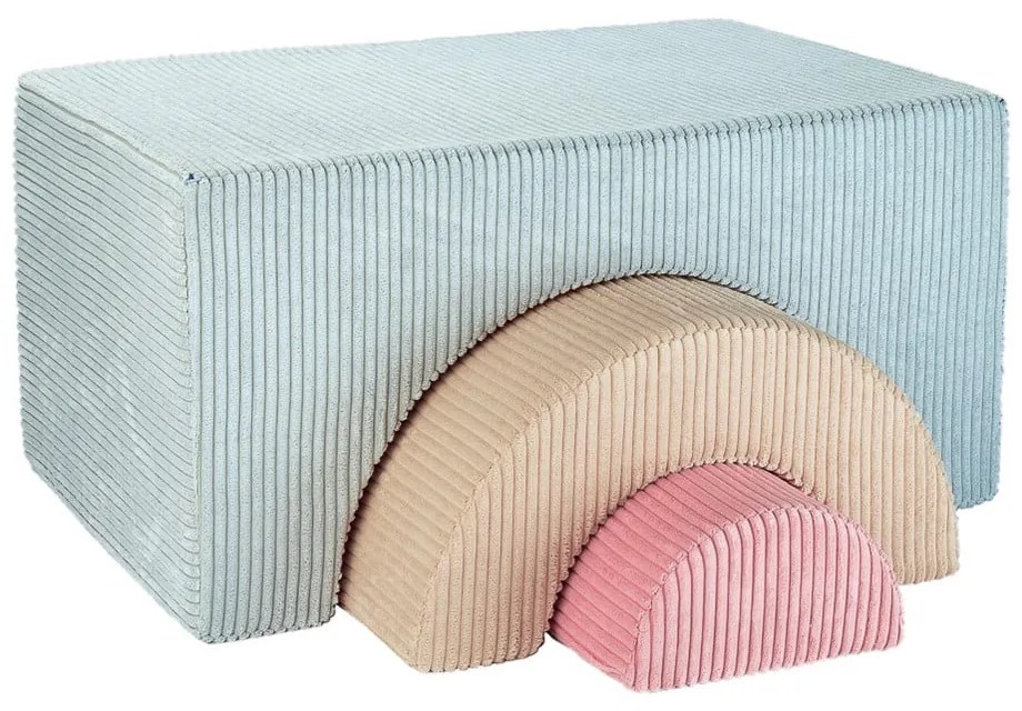 Gioco per psicomotricità color menta in velluto a coste 3 pz altezza totale 37 cm 75x49 cm Rainbow Montessori – Wigiwama
