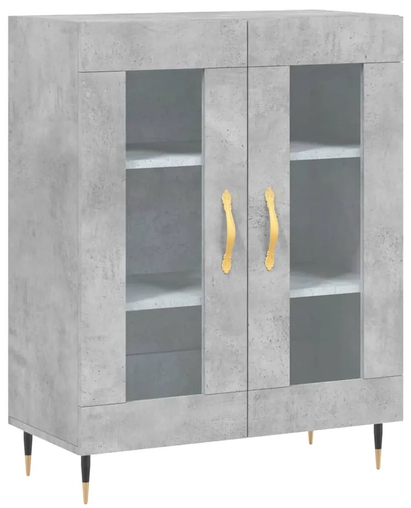 Credenza grigio cemento 69,5x34x90 cm in legno multistrato