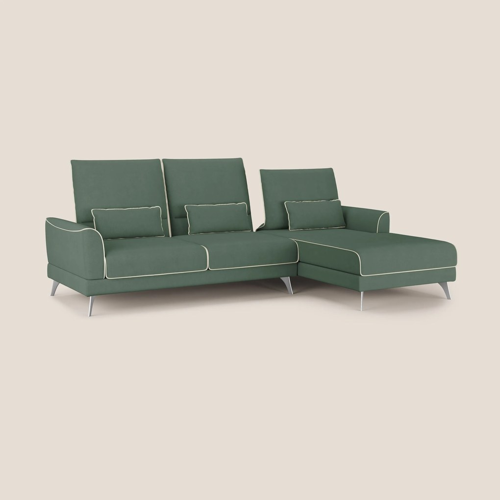 Tommy Divano angolare bicolore con relax e schienali traslanti in microfibra smacchiabile T11