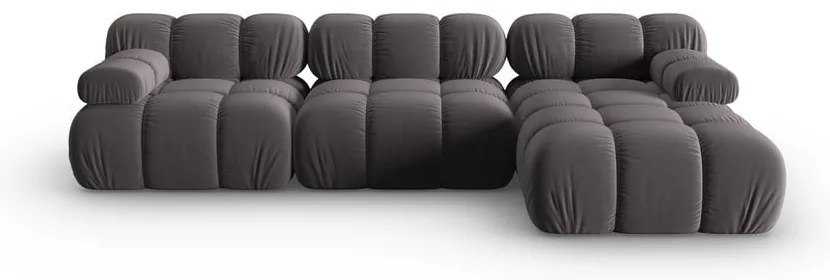 Divano in velluto grigio scuro 285 cm Bellis - Micadoni Home