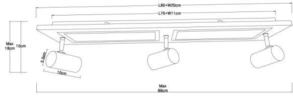 Globo 67306D1 - Faretto LED ULLA LED/24W/230V + 3xGU10/5W