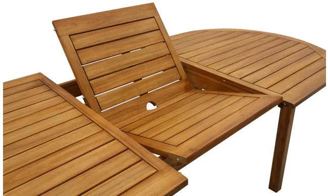 Tavolo da giardino allungabile allunghe integrate in legno massello L160-210 MAYEL