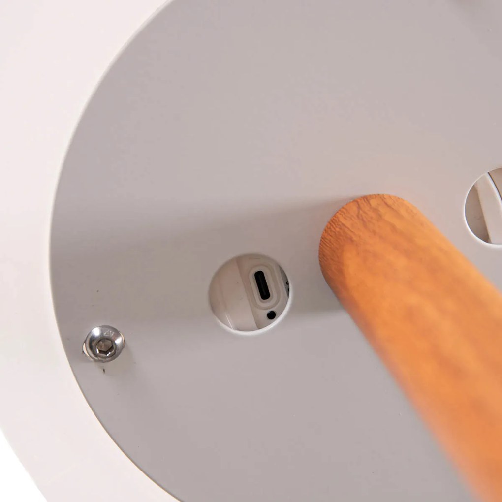 Lampada da terra per esterni bianca con LED ricaricabile solare dimmerabile IP65 - Chloe Plant