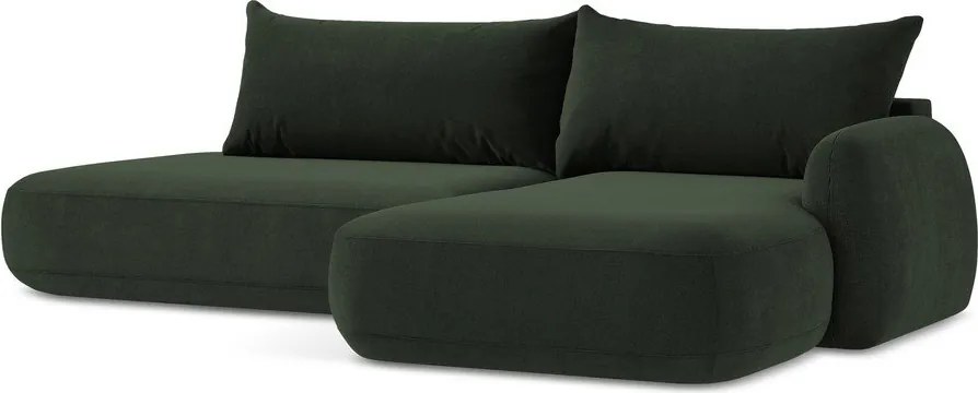 Divano angolare verde scuro allungabile (con penisola a destra/con chaise lounge) Hale – Makamii