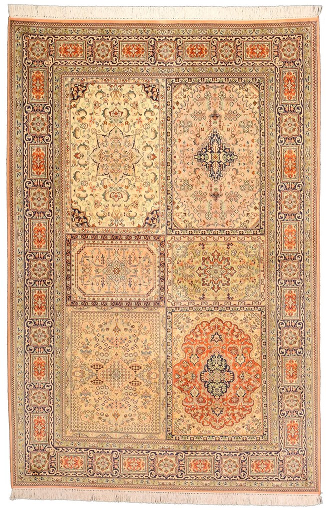 Cashmere Silk Tappeto orientale 130 x 190 Beige (Indian) Annodato A Mano