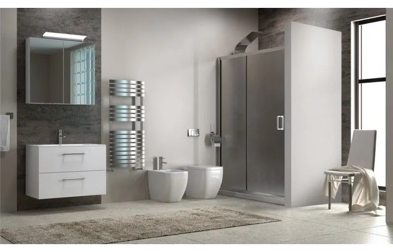 Kamalu - cabina doccia nicchia 150cm vetro opaco altezza 180cm  k410n