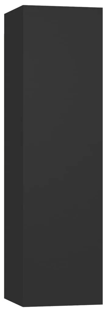 Set mobili porta tv 4 pz nero in legno multistrato
