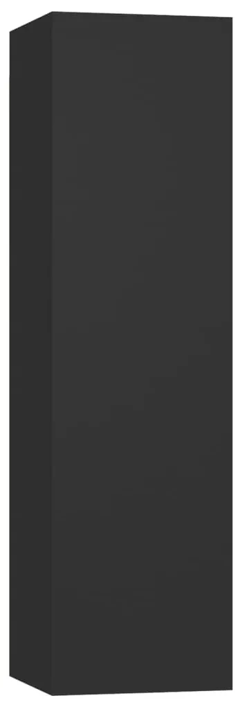 Set mobili porta tv 4 pz nero in legno multistrato