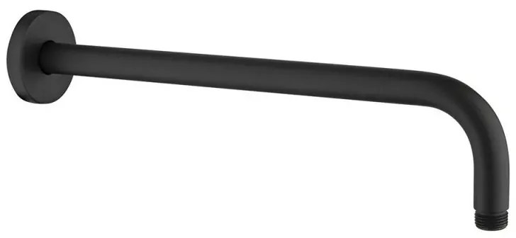 Soffione doccia tondo 20 cm con braccio 33 cm in acciaio nero opaco