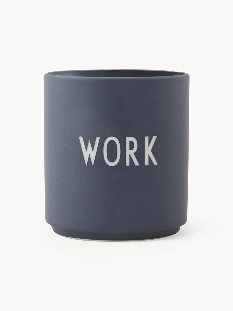 Tazza senza manico di design con scritta Favourite WORK