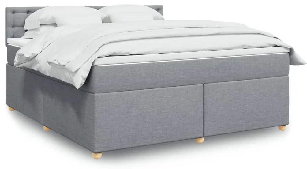 Giroletto A Molle Con Materasso Grigio Chiaro180x200 Cm Tessuto /