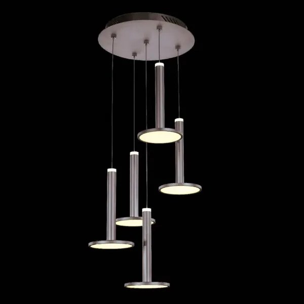 Lampadario led a 5 pendenti tua md17033012-5asn cromo