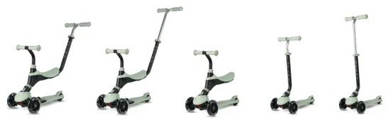 QPlay - Monopattino per bambini con ruote LED 5 in 1 SEMA PRO verde