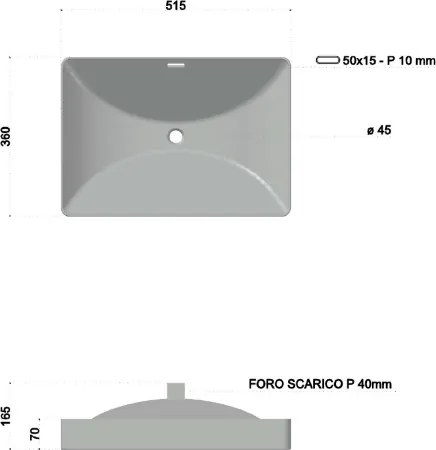 Mobile bagno sospeso 100 cm ISIDE Olmo Caffč e Bianco con lavabo in ceramica