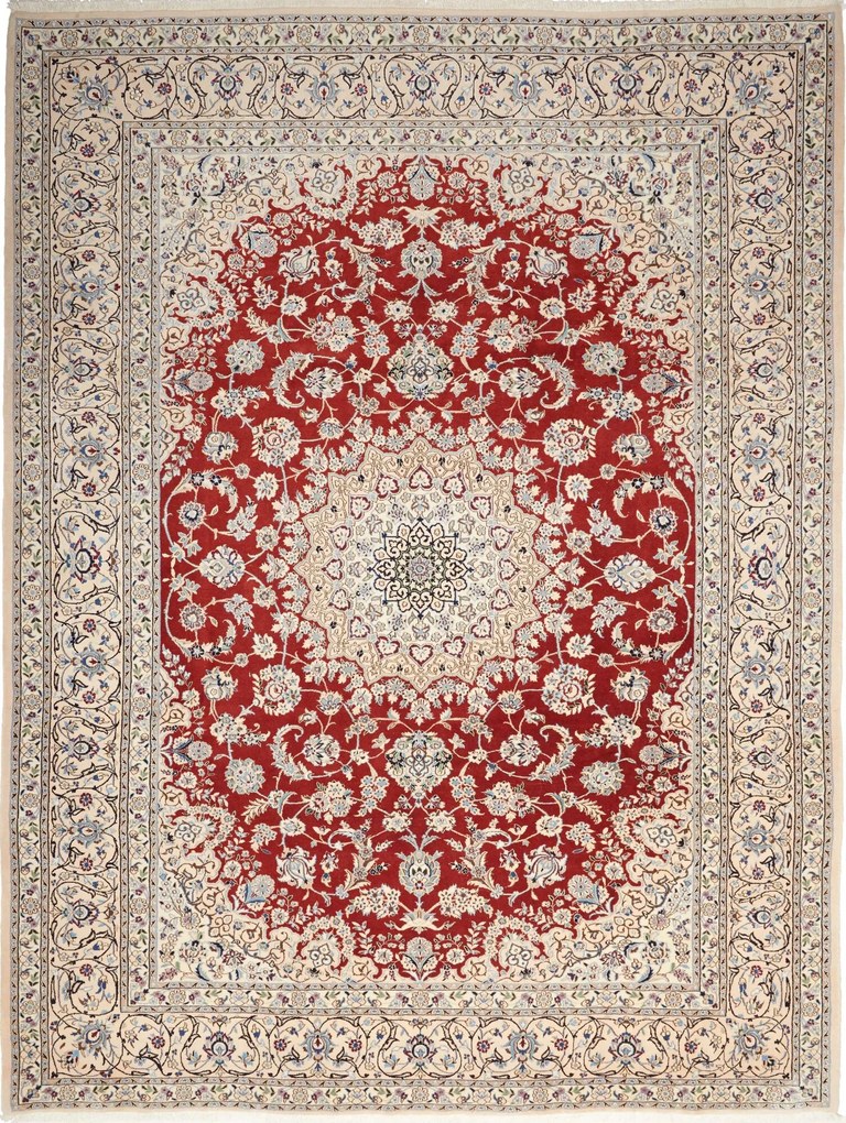 Nain Tappeto persiano 260 x 330 Rosso (Iran) Annodato A Mano