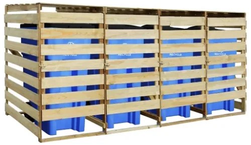 Copribidone Quadruplo in Legno di Pino Impregnato 240 L