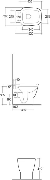 WC filo muro scarico a parete One RAK Ceramics ONWC00001