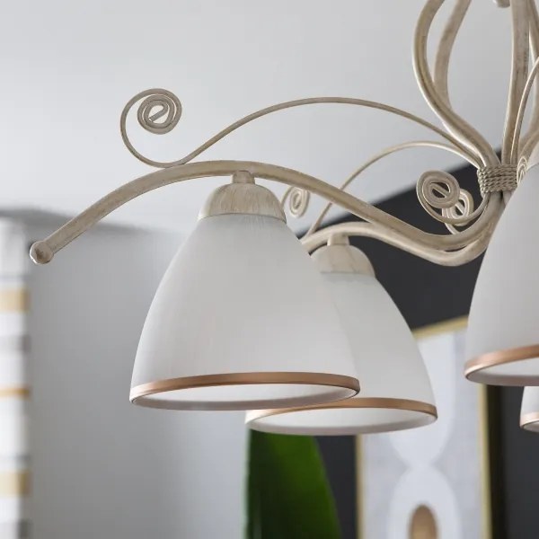 Lampadario a catena RETRO II 5xE27/60W/230V bianco patinato