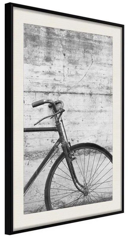 Poster  Bicycle Leaning Against the Wall  Cornice Quadri Cornice nera con pass-partout, Larghezza x Altezza Home decor 20x30