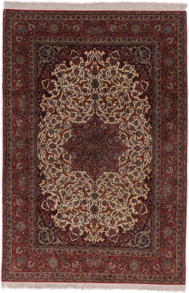Isfahan Tappeto 200 x 300 (Iran) Annodato A Mano