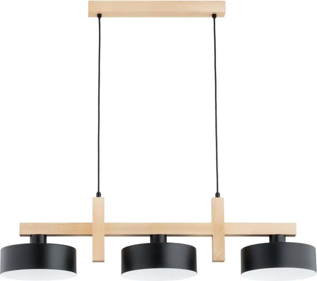 Lampadario a cavo CERTA 3xE27/15W/230V nero/beige