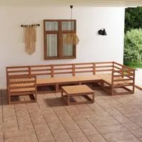 Set Divani da Giardino 8 pz in Legno Massello di Pino cod mxl 37362