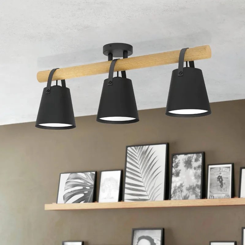 Plafoniera industriale Boyle marrone IP20, 3XE27