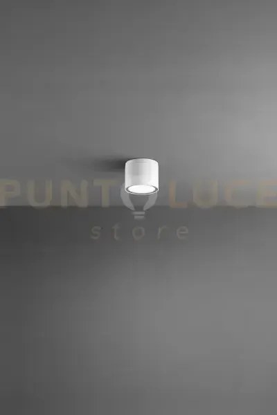 Up plafoniera in alluminio bianco opaco 1 luce attacco gx53 d.9cm ip65