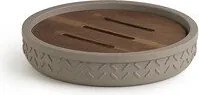 Gedy Thea Portasapone Grigio/Naturale Scuro In Resina E Bambu