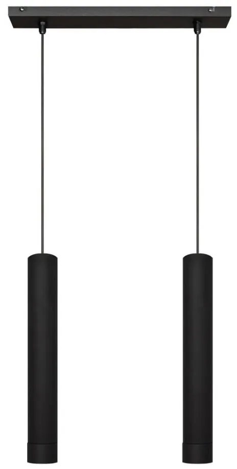LED Lampadario a sospensione con filo TUBA 2xGU10/4,8W/230V nero