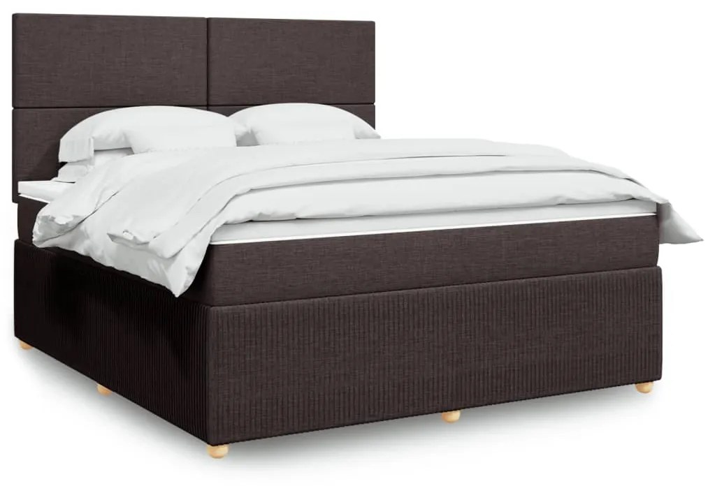 Giroletto A Molle Con Materasso Marrone Scuro 180x200cm Tessuto /