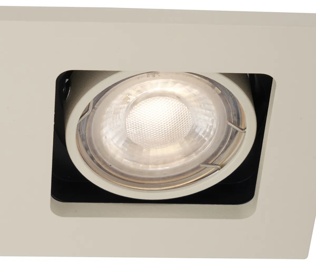 Set di 6 faretti da incasso moderni beige GU10 50mm orientabili e inclinabili - Qure
