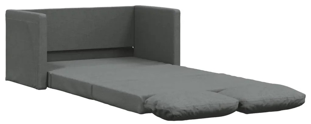 Divano letto da terra 2 in 1 grigio scuro 112x174x55 cm tessuto