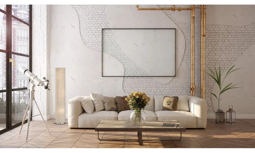 Lampada da terra beige Thor, altezza 110 cm - Fischer & Honsel